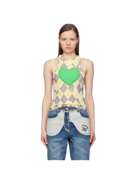 SSENSE Exclusive Yellow Puffy Heart Saver Tank Top