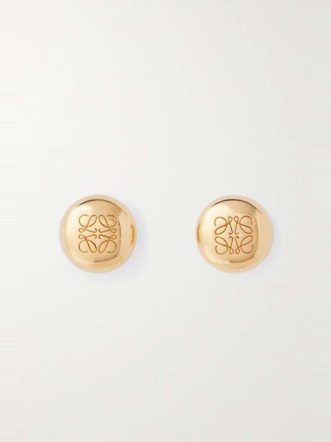 Loewe Anagram Pebble gold-plated earrings
