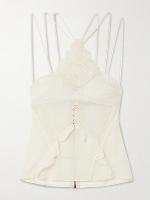 Isabel Marant Leana Ruffled Broderie Anglaise Ramie Camisole