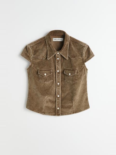 Our Legacy Daisy Shirt Shortsleeve Brown Enzyme Cord