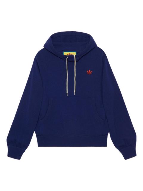 GUCCI Men's Gucci x adidas Crossover SS22 Solid Color Logo Embroidered Loose Casual Long Sleeves Blue 7004