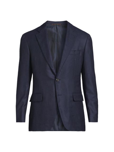 Canali Men's Solid Silk-Cashmere Sport Coat - Dark Blue