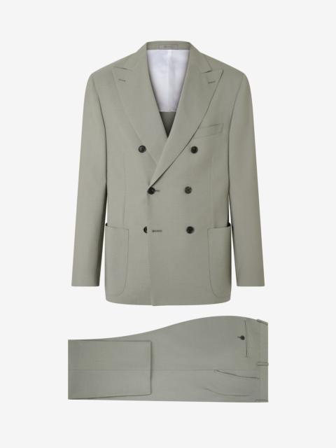 CORNELIANI Sage green natural stretch wool suit