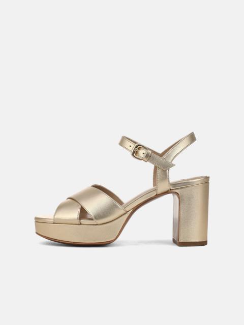 Vince Ericka Metallic Leather Platform Sandal