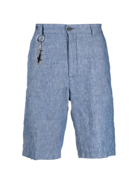 logo-charm linen bermuda shorts