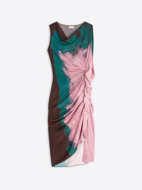 PRINTED DRAPED DRESS