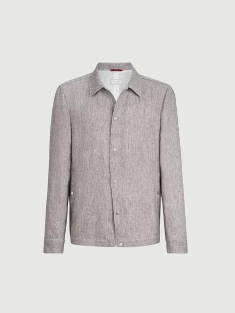 Brunello Cucinelli Linen and hemp diagonal outerwear jacket