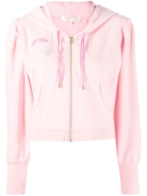 LoveShackFancy Hasana zip-up appliqué hoodie