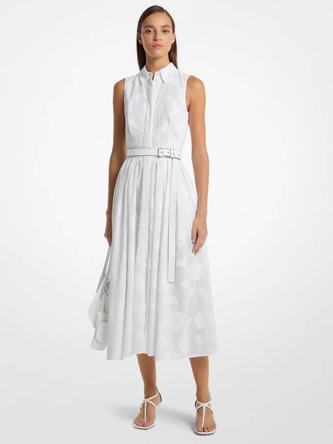 MICHAEL KORS COLLECTION Floral Fil Coupé Cotton Sleeveless Shirtdress
