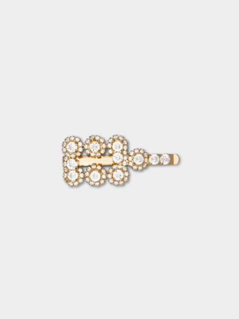 Roger Vivier Flower Strass Buckle Hair Clip in Metal