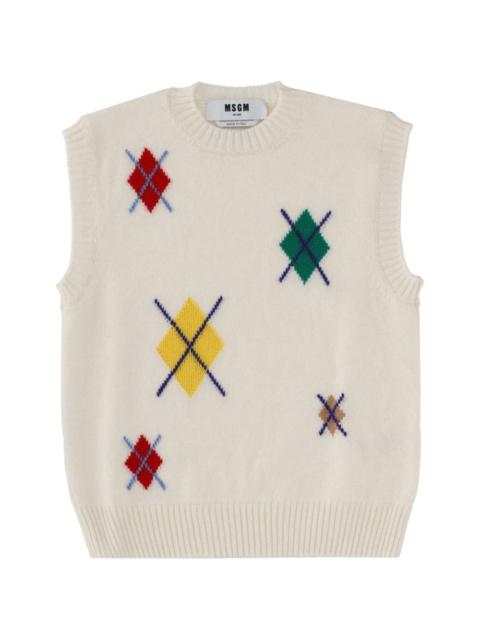 MSGM argyle knit vest
