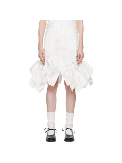 TAO Comme Des Garçons White Floral Midi Skirt