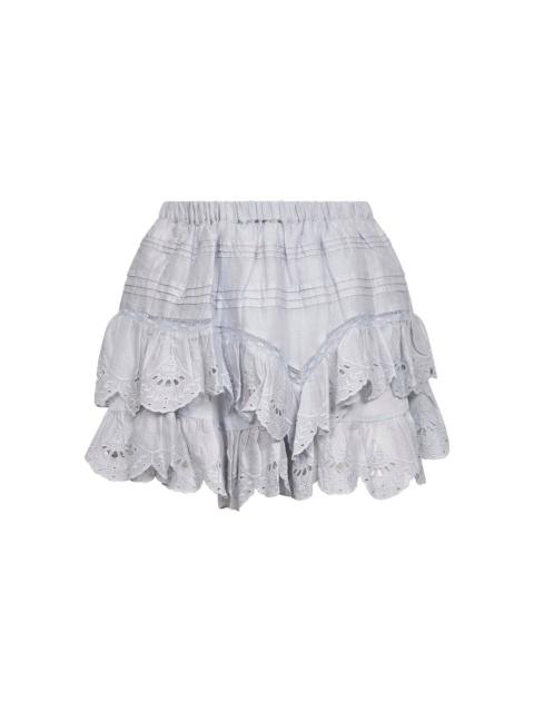 Isabel Marant Étoile Light blue cotton and lace Jocadia shorts