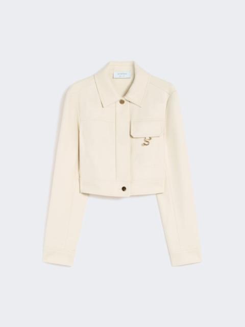 Sportmax Short washed gabardine jacket - vanilla