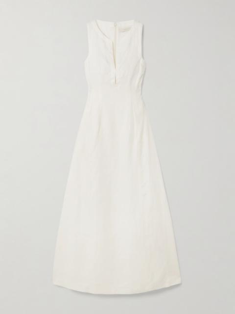 FAITHFULL Melia linen maxi dress White