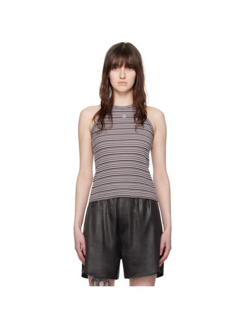FILIPPA K Brown & White Striped Tank Top