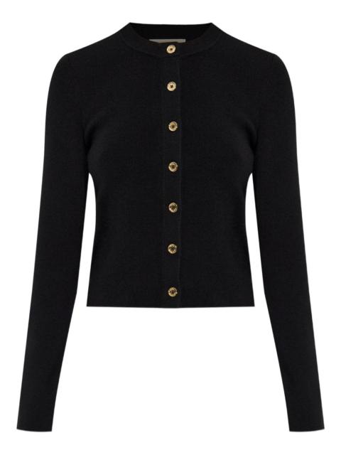 MICHAEL KORS ribbed gold-button cardigan