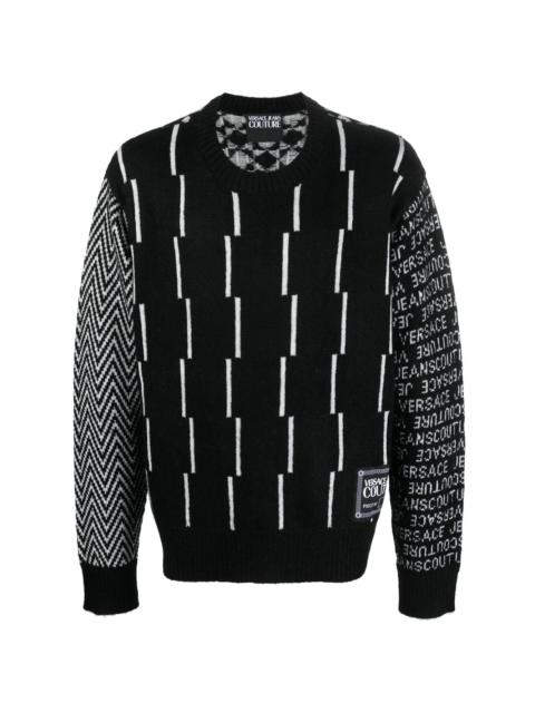 VERSACE JEANS COUTURE geometric intarsia-knit jumper