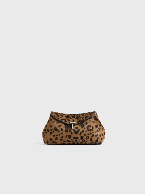 TOTEME Mini T-lock pony hair clutch leopard