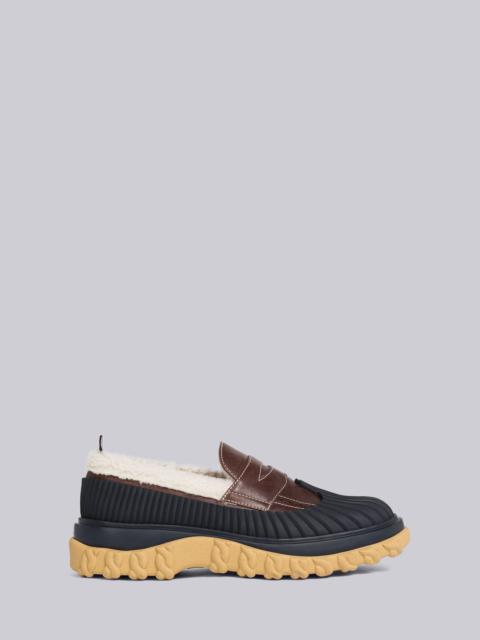 Thom Browne Smooth Calf Shearling Lined Loafer Duck Shoe