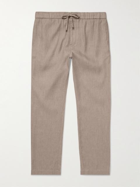 FRESCOBOL CARIOCA Oscar Straight-Leg Linen and Cotton-Blend Drawstring Trousers
