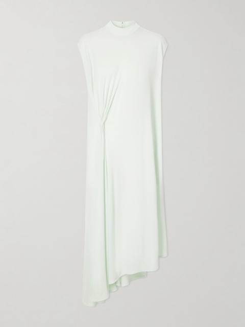 Bottega Veneta Gathered Cady Halterneck Midi Dress