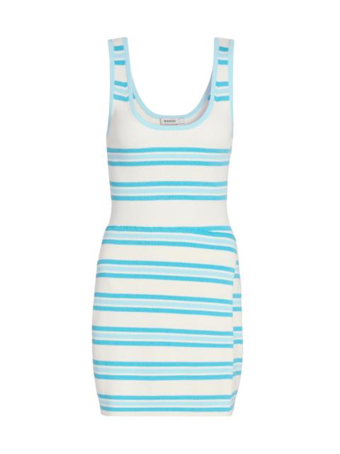 SIMKHAI Women's Marston Striped Cotton-Blend Minidress - Surf Pool Stripe