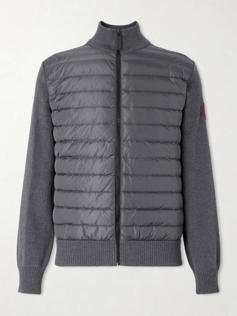 Canada Goose HyBridge Slim-Fit Quilted Down Shell and Merino Wool Jacket Gray