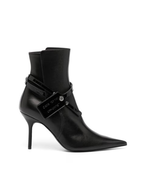 ショートブーツ・ブーティ OFF-WHITE 'Spring' ankle boots Black  OWID033F23LEA0011072 Amazon.com | Zeberfi Women's Knit Peep Toe Slingback Chunky