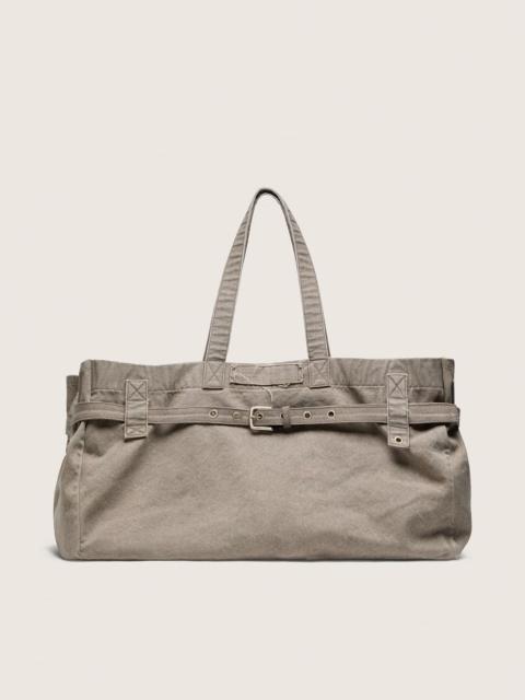 Golden Goose Anthracite canvas tote bag with embroidery and antique silver details