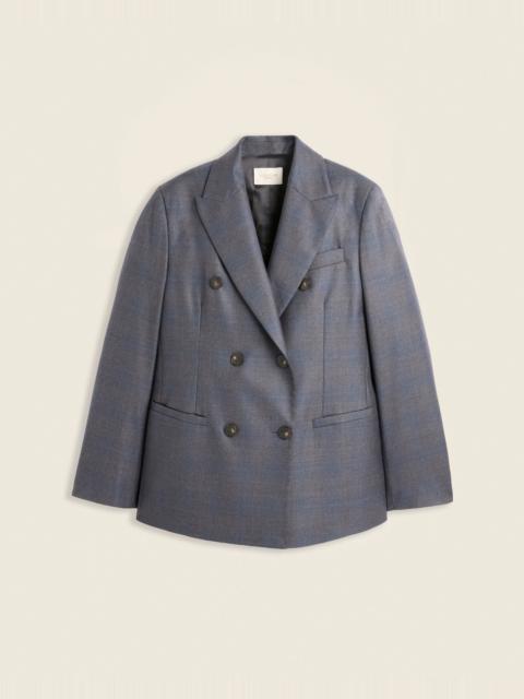 SLOWEAR Regular fit double-breasted jacket in wool-flannel