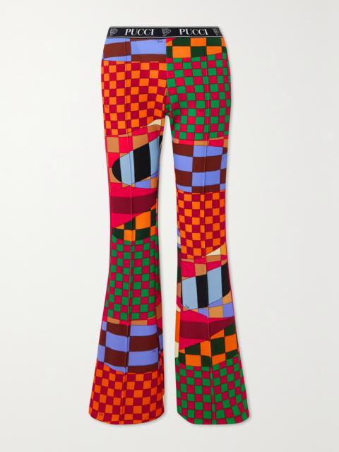 PUCCI Pleated Printed Jersey Flared Pants