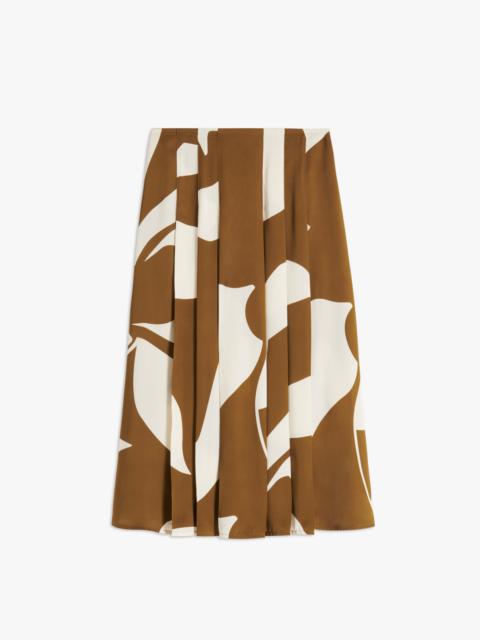 Victoria Beckham Patch Pocket Pleated Skirt in Khaki-Cream