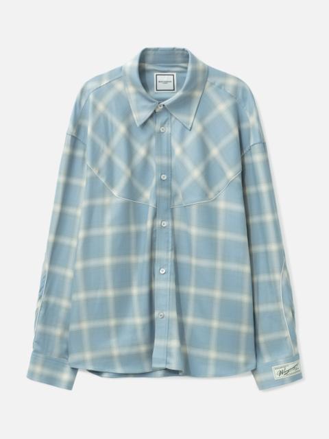 Wooyoungmi BLUE GRADIENT CHECK WESTERN SHIRT