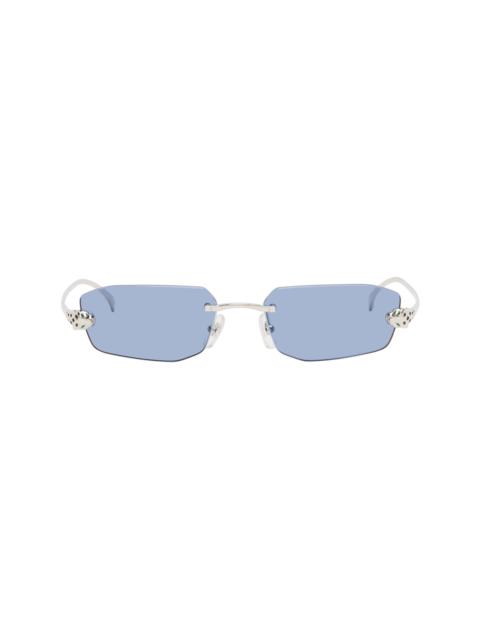 Cartier Silver 'Panthère de Cartier' Sunglasses