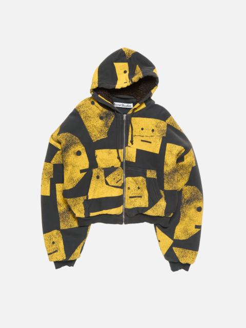 Acne Studios Zip-up hooded sweatshirt - Faded black