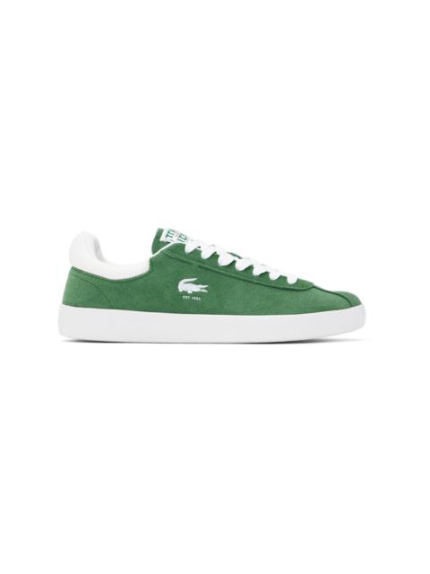 LACOSTE Green Baseshot Leather Sneakers