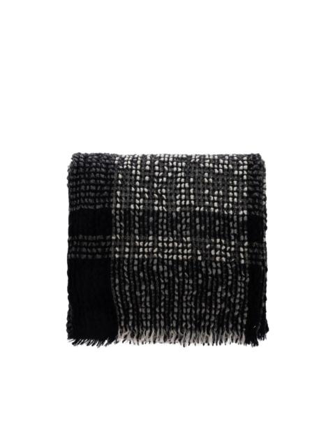 ISSEY MIYAKE check frayed scarf