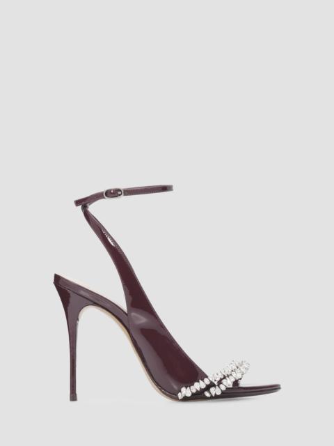 ALEXANDRE BIRMAN Women's Nicole 100MM Embellished Patent Leather Stiletto Sandals - Cherry Lacquer