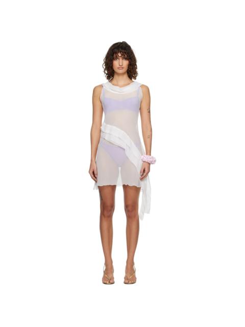 gimaguas White Boa Minidress