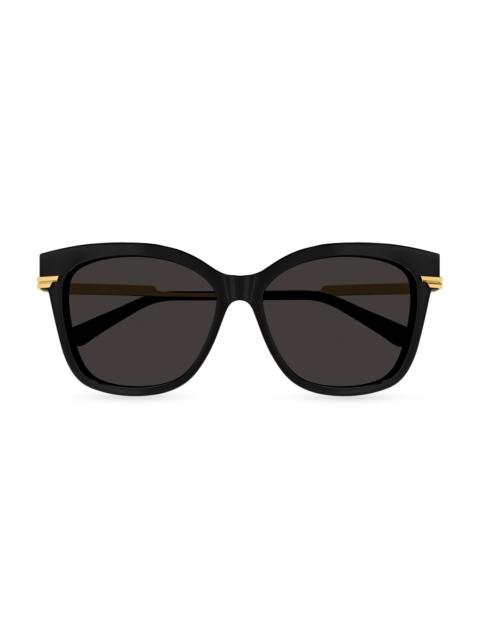 Bottega Veneta Women's Combi 57MM Cat-Eye Sunglasses - Black Dark Grey