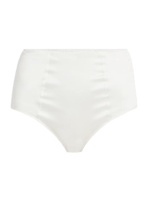 KIKI DE MONTPARNASSE Women's Tous Les Jours High-Waist Stretch-Silk Brief - Ivory