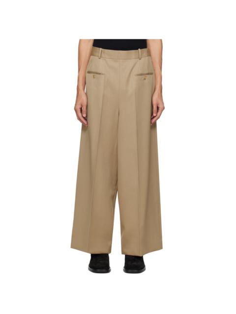 HED MAYNER Beige Creased Trousers