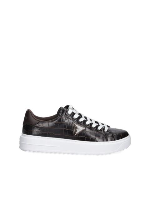 GUESS USA crocodile-embossing logo sneakers