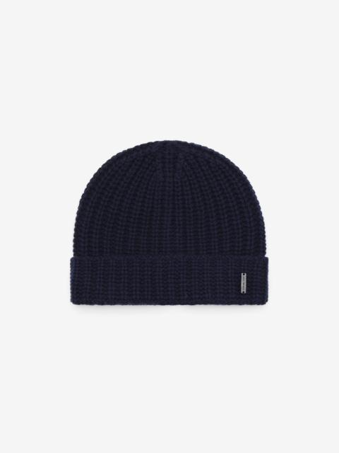 CORNELIANI Dark blue wool and cashmere hat