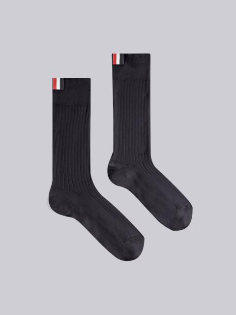 Thom Browne Cotton Essential Rib Stitch Mid Calf Socks
