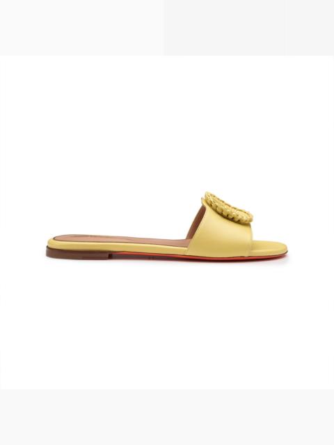 Santoni Women's yellow leather slide sandal