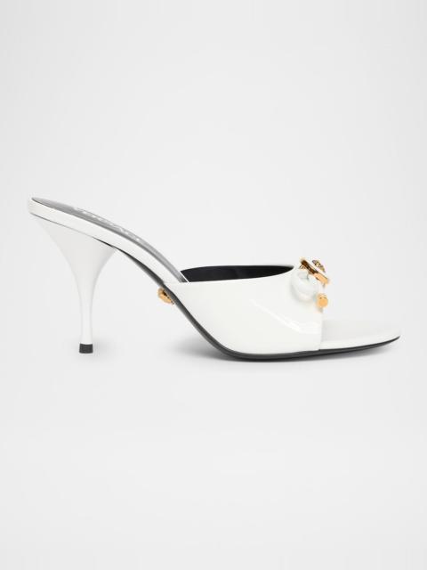 VERSACE Opera Bow Ballet Mules in Patent Leather