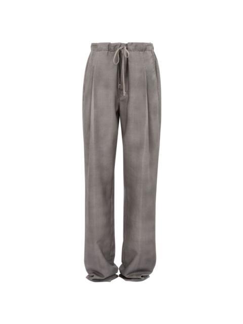 drawstring straight-leg trousers