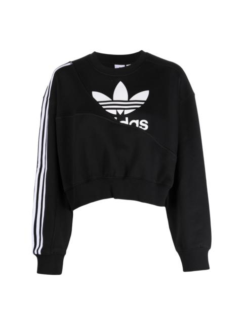adidas logo-print cropped sweatshirt